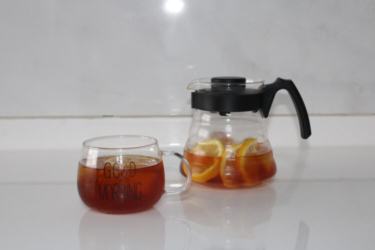 Filter coffee cold brew and lemon