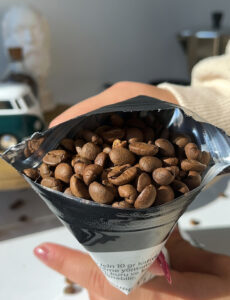 coffee beans in pack